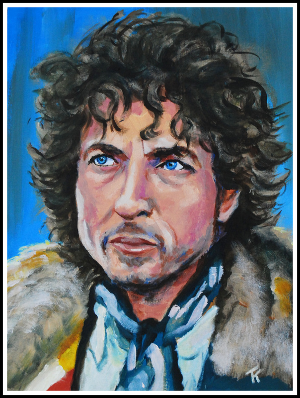 Rolling Thunder Bob (sold) - Dylan portraits and paintings