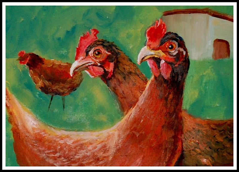 Cock-o-doodle (£80) 15' x 12' acrylic on paper - Art (General)