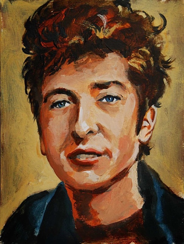 Young Bob (sold) - Dylan portraits and paintings