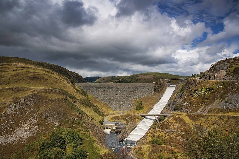 Llyn Brianne Dam and Spillway. - Mid Wales