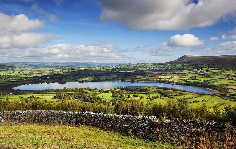 Llangors Lake from Allt yr Esgair - Llangors Lake