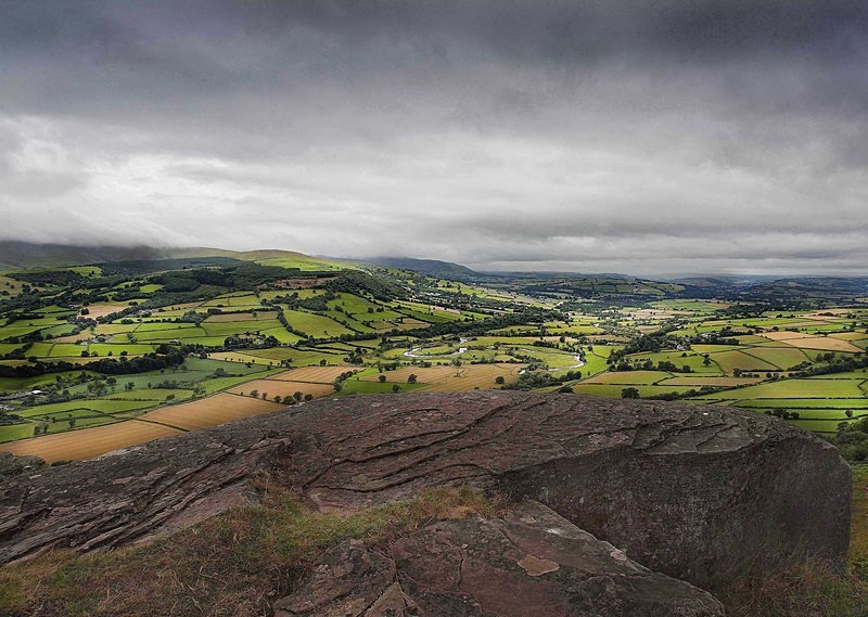 Usk Valley from Allt yr Esgair. - Brecon Beacons