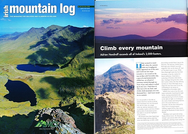 'Climb every mountain' - Irish Mountain Log - No.86 Summer 2008 - In the media