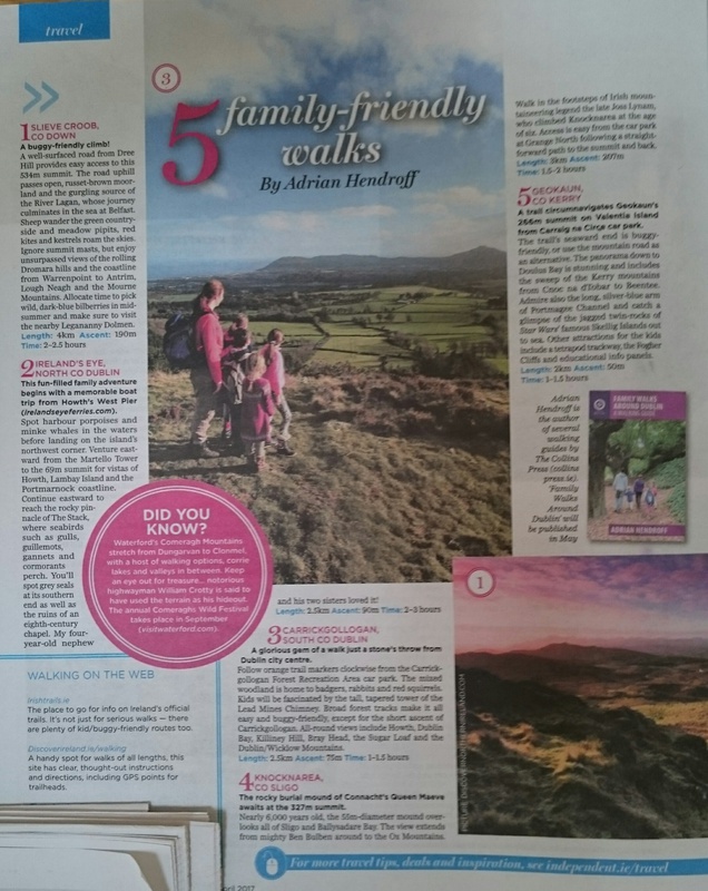 5 family-friendly walks in Ireland -  Irish Independent 3 April 2017 - In the media