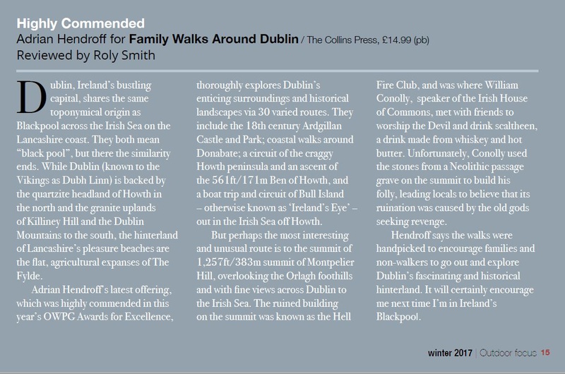 Family Walks Around Dublin review, OWPG Outdoor Focus Winter 2017 - In the media