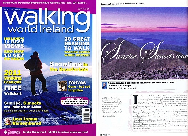 'Sunrise, Sunsets and Paintbrush Skies' - Walking World Ireland No.100 - In the media