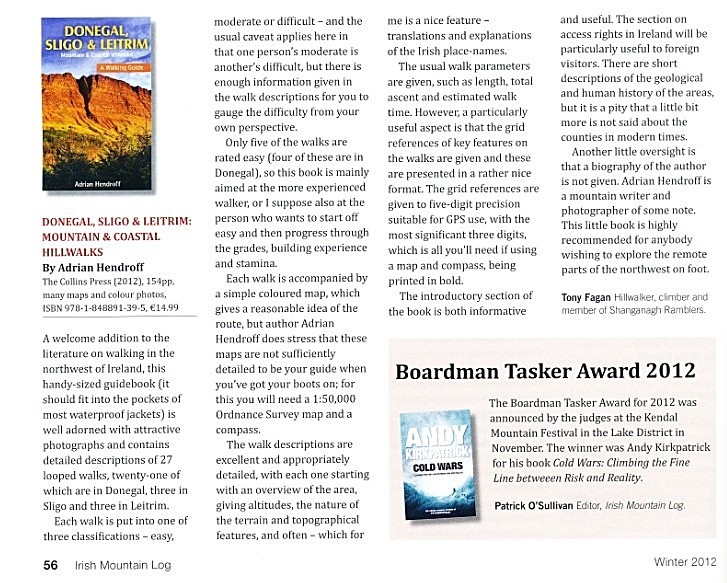 Donegal, Sligo & Leitrim review - Irish Mountain Log - Winter 2012 - In the media