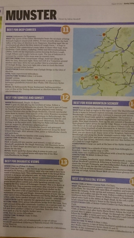 25 Best Walks in Ireland - Irish Independent 23 August 2017 - In the media
