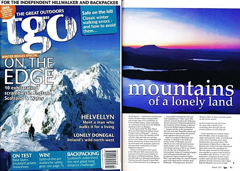 'Mountains of a lonely land' - TGO - March 2011 - In the media