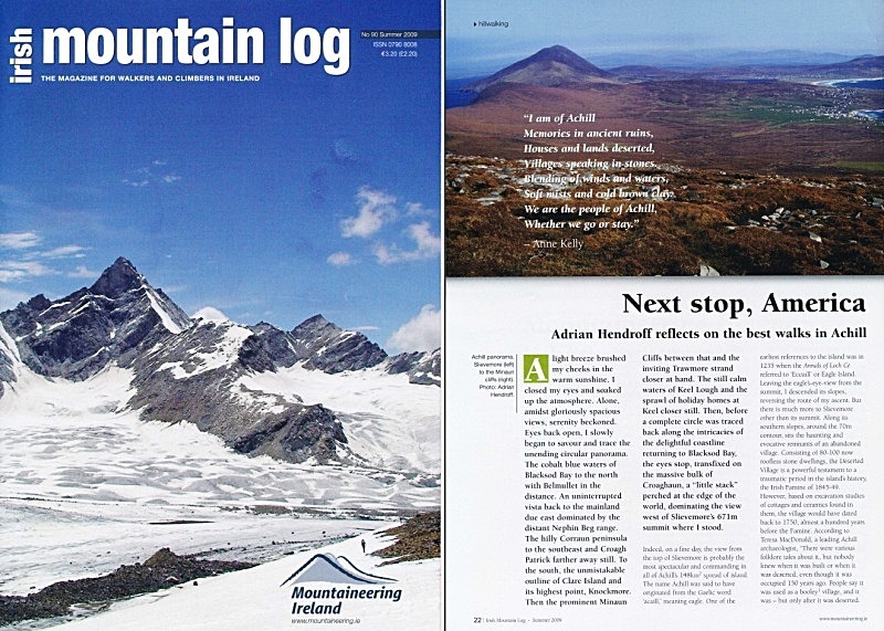 'Next stop, America' - Irish Mountain Log - No.90 Summer 2009 - In the media