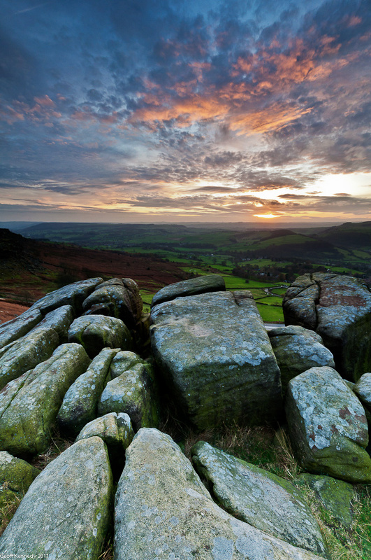 Curbar Edge Sunset - Peak District