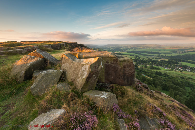 Sunrise on Rocks at Curbar Edge - Peak District