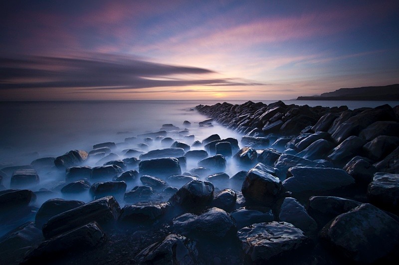 Dusk over Clavell's Pier, Kimmeridge