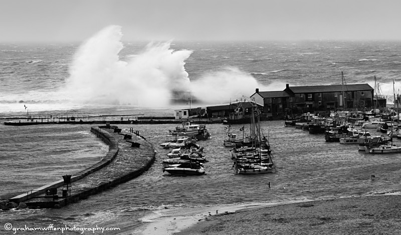 Storms over the Cobb wall B/W - Black and White