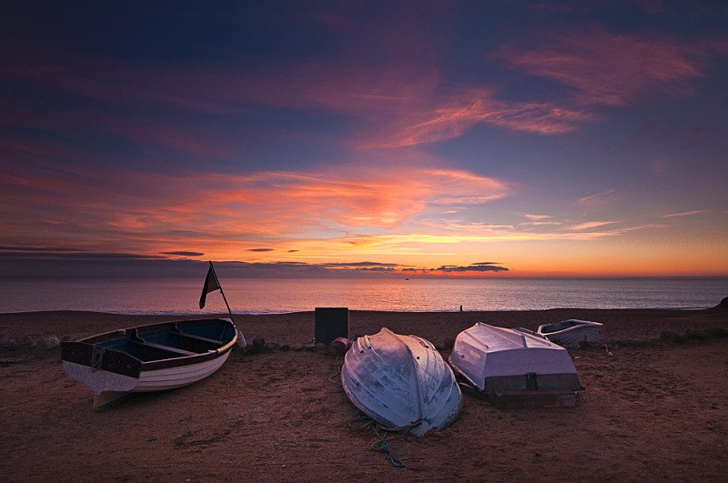 Sunset over the boats