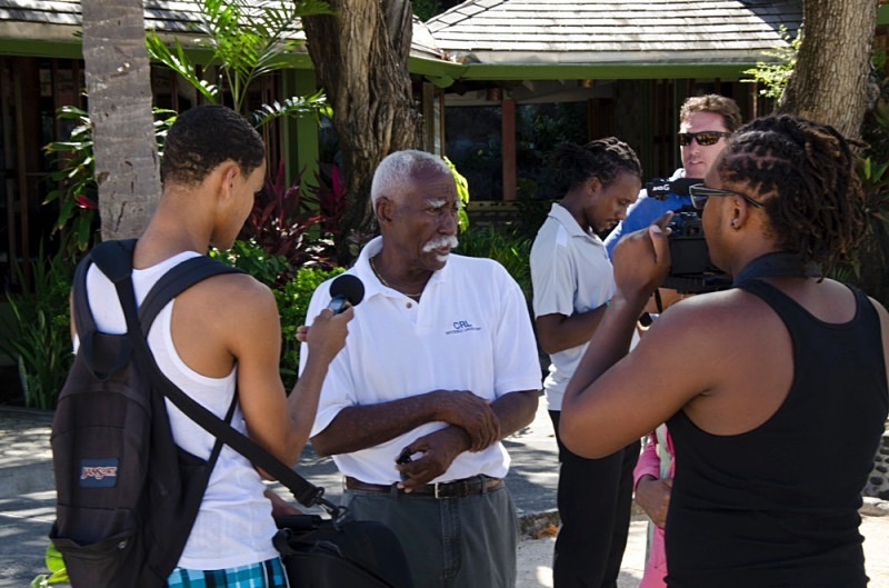 The Governor General, Sir Frederick Ballantyne supports the youngsters - Bequia Youth Sailors : Young Island Regatta