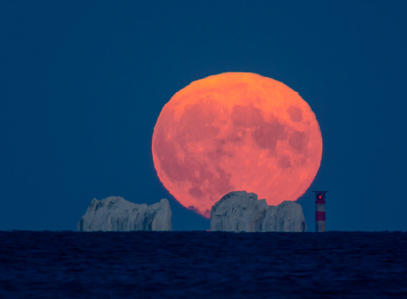 Full Sturgeon moon rising over the Needles - 3 - Lockdown 2020 Favourites