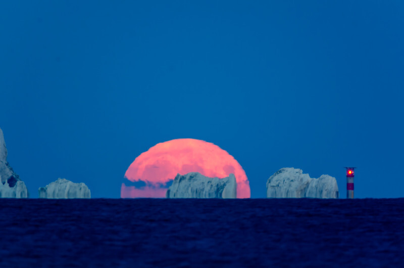 Full Sturgeon moon rising over the Needles - 1 - Lockdown 2020 Favourites