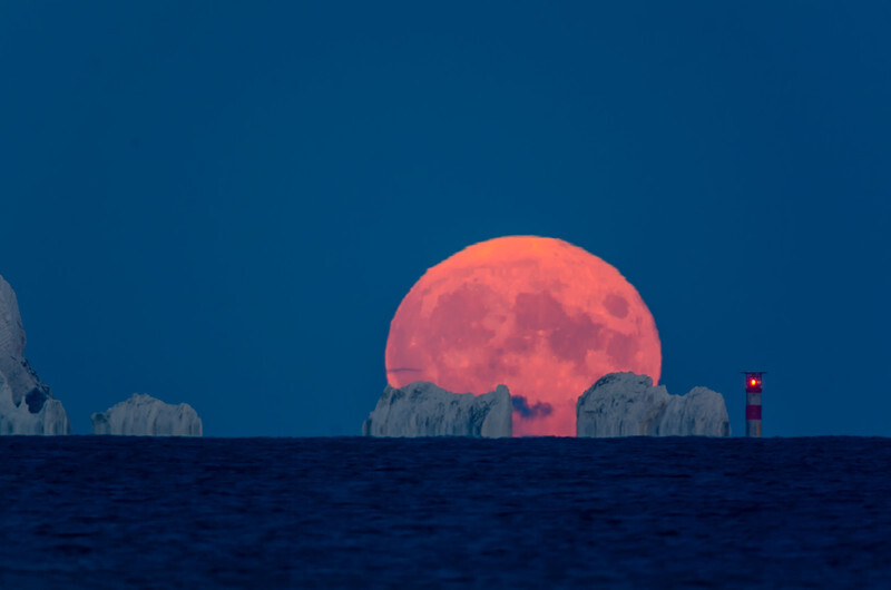 Full Sturgeon moon rising over the Needles - 2 - Lockdown 2020 Favourites
