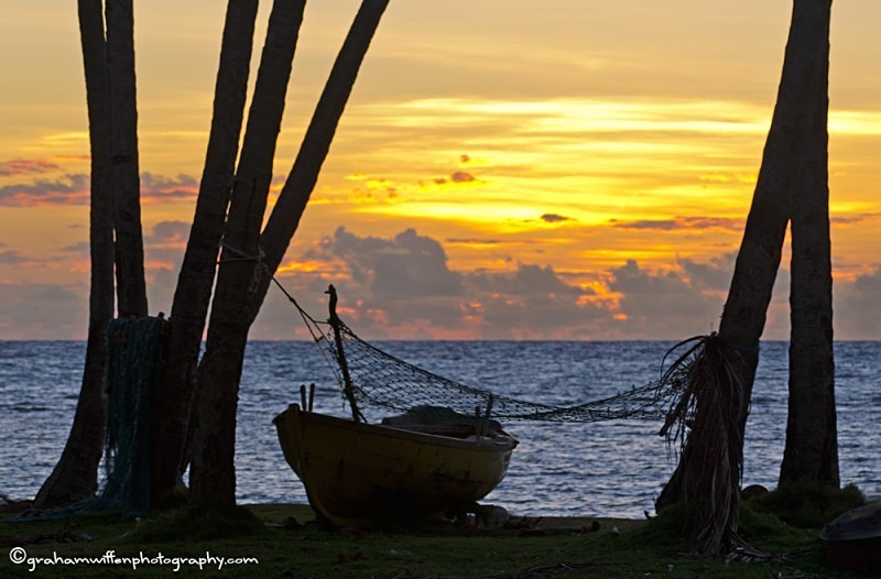 Sunrise over the fishing boats, Spring Bay, Bequia