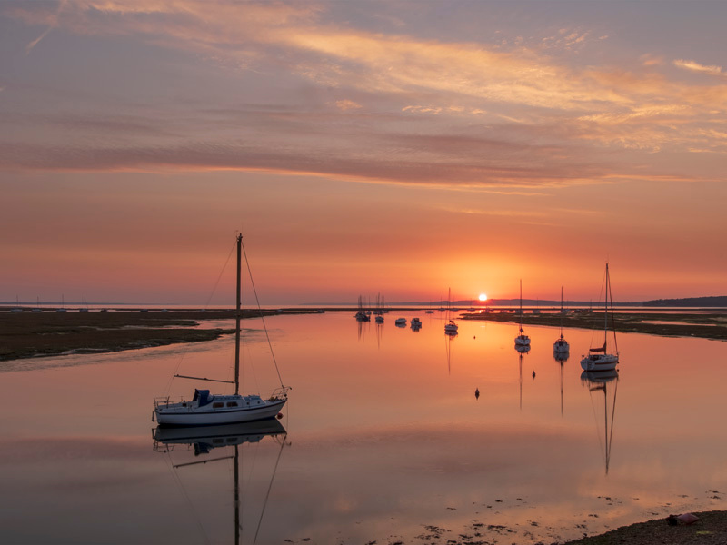 Sunrise over Keyhaven Lake - D75_3461-HDR - Local Scenes