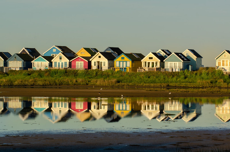 Beach Huts and reflections at Mudeford Spit -3 - Lockdown 2020 Favourites