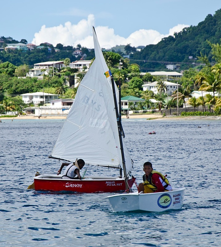 Bequia Youth Sailors at a local regatta held at Young Island - Bequia Youth Sailors : Young Island Regatta