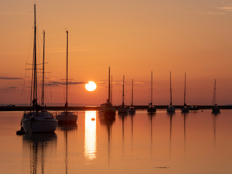 Sunrise over the boats at Keyhaven - D75_8670-HDR - Local Scenes