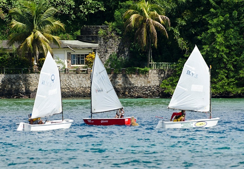 Bequia Youth Sailors at a local regatta held at Young Island - Bequia Youth Sailors : Young Island Regatta