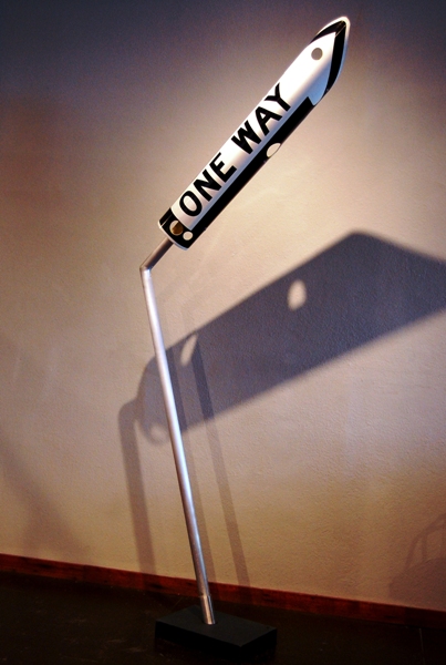 One Way Rocket in a gallery - Public Sculptures