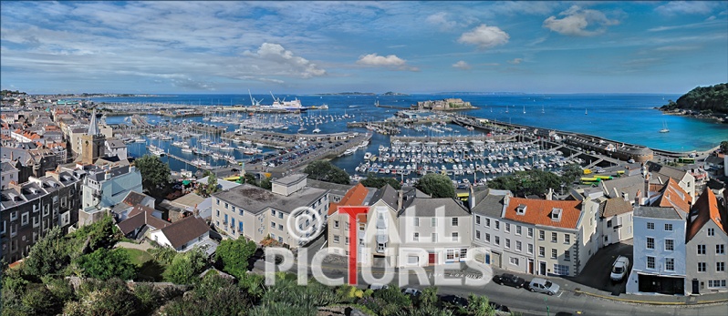 St Peter Port Harbour Panorama - PANORAMIC SCENES