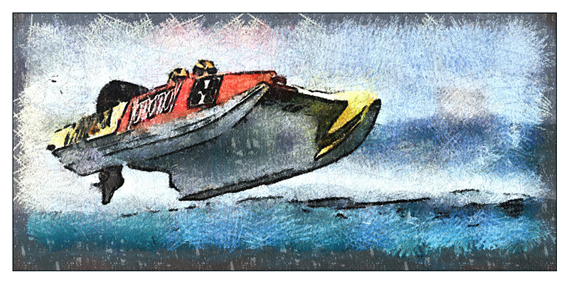 Power Boat-115_Chalk Painting - ART POSTERS