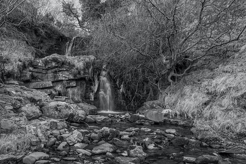 Winter Waterfall in Monochrome - UK Images