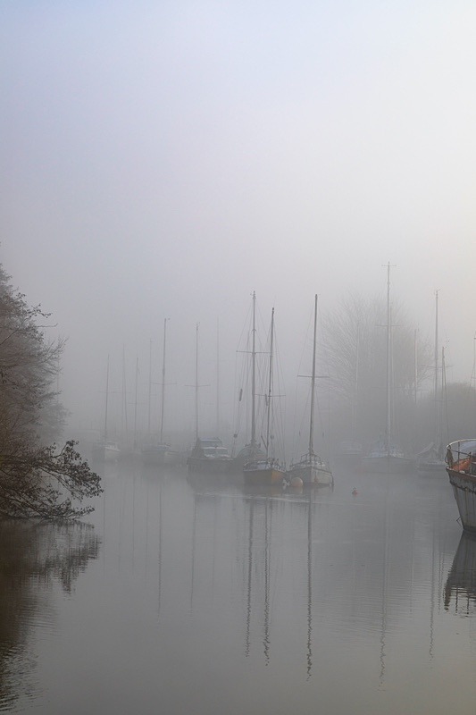 Misty Harbour Reflections - Winter