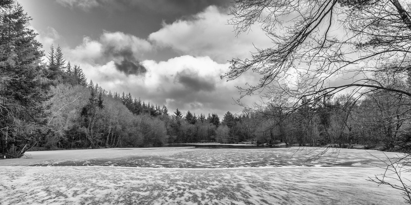Frozen Lake Panorama - Mainly Black & White