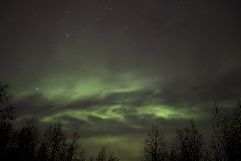 Snowclouds backlit by the Aurora, Karesuando, Northern Sweden - AURORA BOREALIS (NORTHERN LIGHTS). ICELAND. FINLAND. SWEDEN