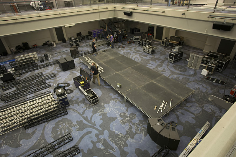 Whalefest 2014. Main stage being put together - Images from 'Behind the scenes' at Whalefest 2014 in Brighton