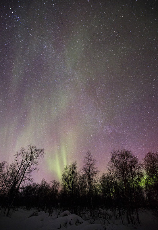Milky Way, Aurora Borealis, Northern Finland - AURORA BOREALIS (NORTHERN LIGHTS). ICELAND. FINLAND. SWEDEN