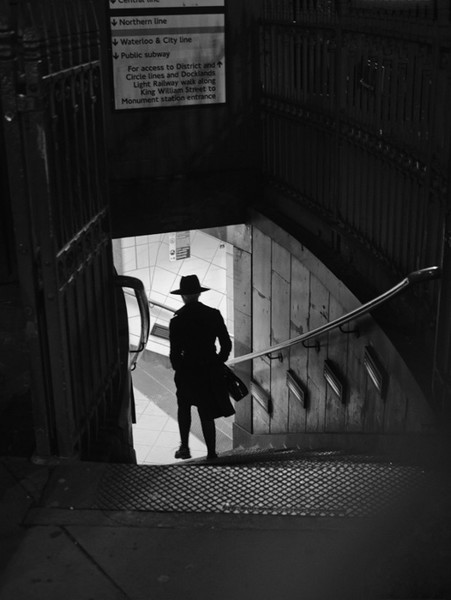London Street Photography - Bank Silhouette