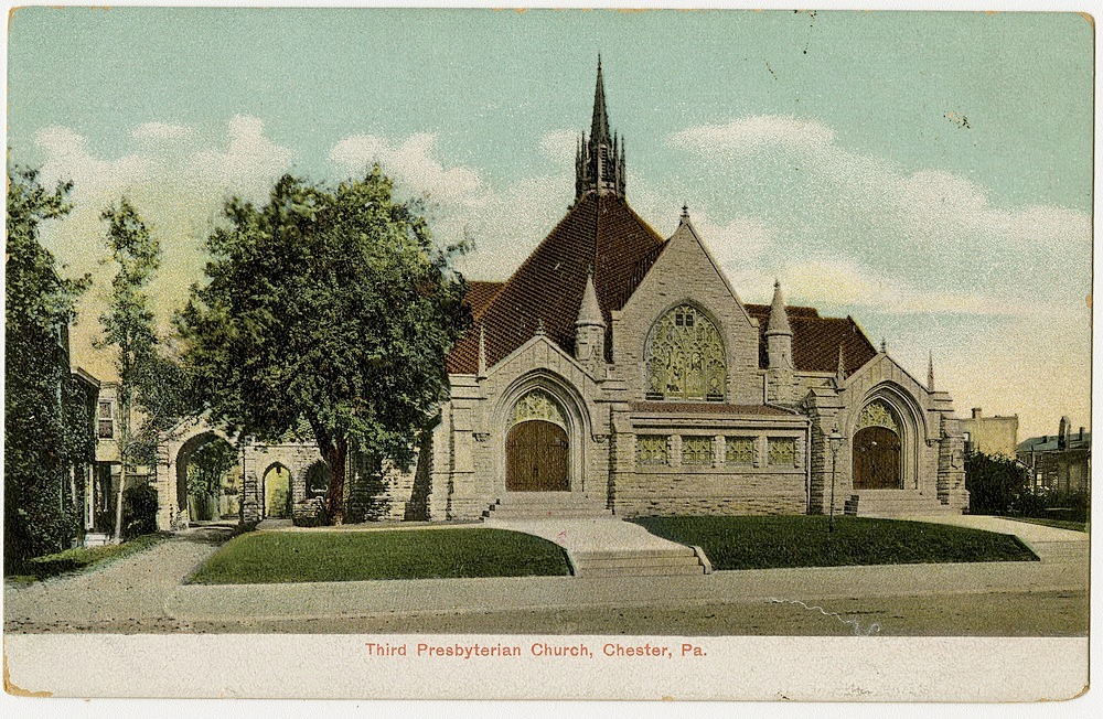 A pre-1923 postcard of the Third Presbyterian Church in Chester