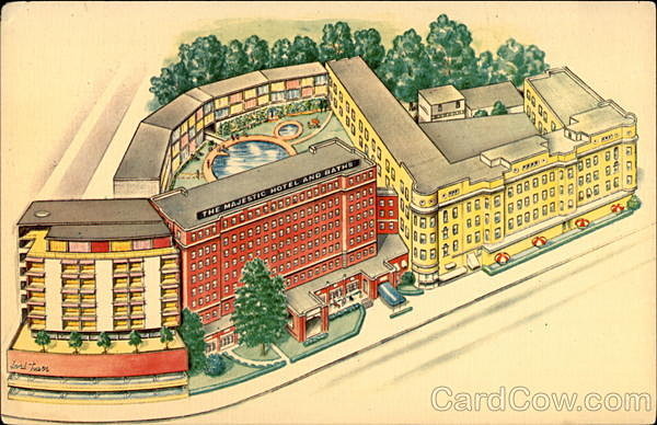 Historic postcard of the Majestic Hotel