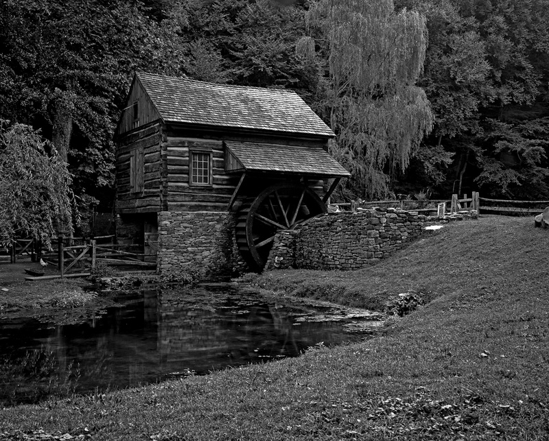 MILL AT CUTTALOOSA FARM - BLACK AND WHITE LANDSCAPES