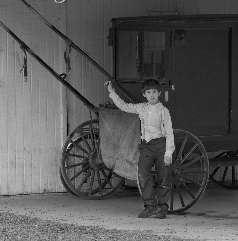 MENNONITE BOY WITH CARRIAGE - THE SIMPLE LIFE