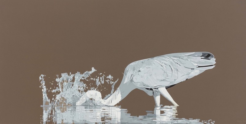 Garça-moura / Cocoi heron - Acrílico sobre água / Acrilic on water