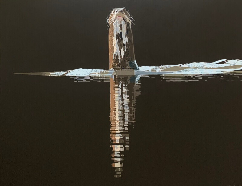 Ariranha III / Giant otter III - Acrílico sobre água / Acrilic on water