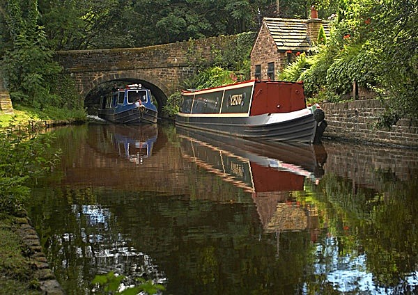 Canal Barges, Uppermill, Saddleworth