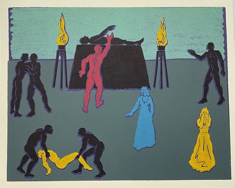  - Four Artists Books. Lino cut plates based on Wagner’s Ring Cycle.
