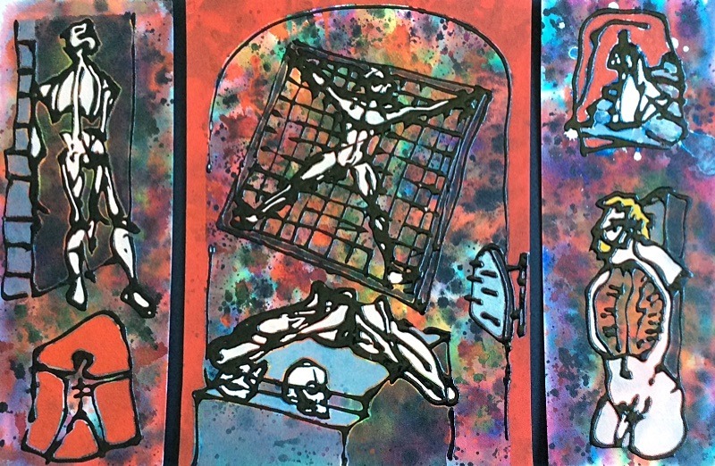  - Poured household paint works