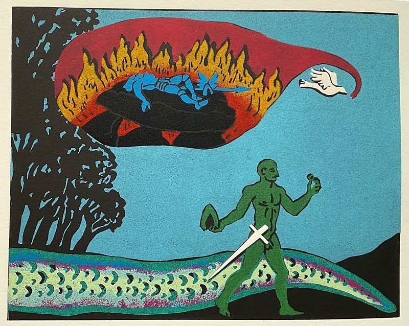  - Four Artists Books. Lino cut plates based on Wagner’s Ring Cycle.