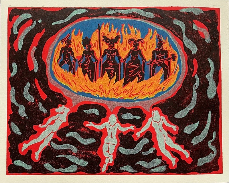  - Four Artists Books. Lino cut plates based on Wagner’s Ring Cycle.